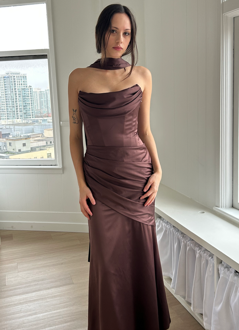 nevaeh satin dress Reformation | Dresses | Reformation Nevaeh Satin Dress In Brown