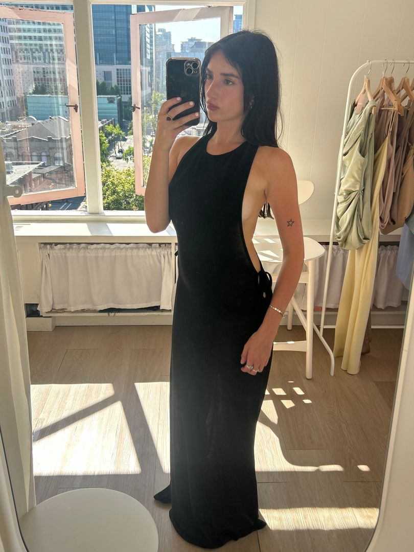 lexi samira dress black shoulder neckline Low back US Outlet Layla K Lk192 Juniors Color:French Blue